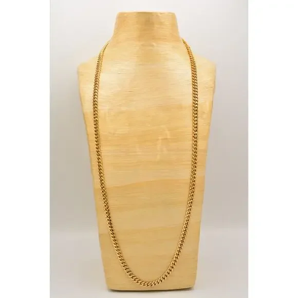 Givenchy Vintage Cuban Chain Necklace Unisex Gold Heavy Chunky Runway 37" Bin3D - Picture 6 of 12